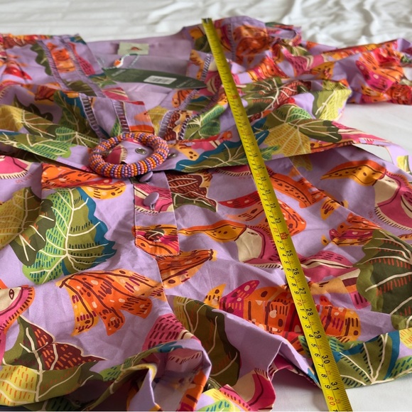 FARM Rio Women’s Lilac Beaks & Bananas V Neck Romper Size XL Tropical Boho - Picture 5 of 11